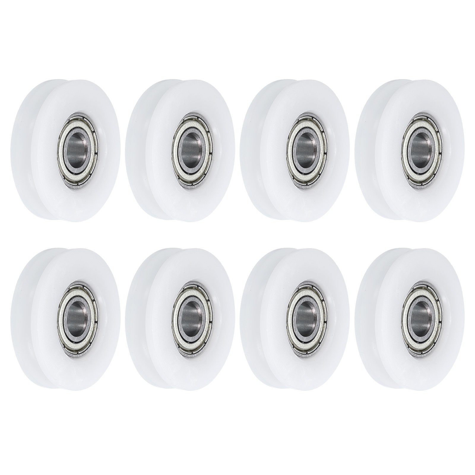 8pcs Nylon Pulley U-Groove Ball Bearing 6x27x7mm U Groove Roller Wheel