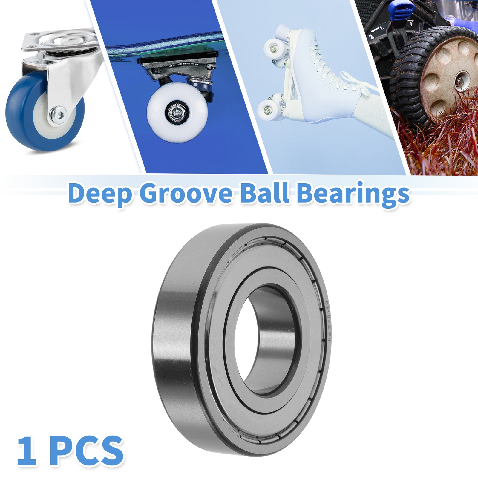 6310ZZ Deep Groove Ball Bearings 50x110x27mm Silver Tone