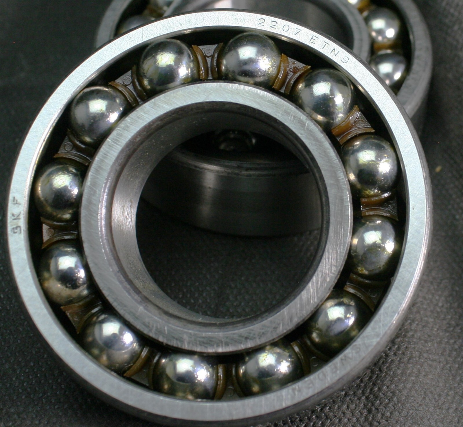 Two (2) SKF 2207 ETN9 Self Aligning Bearing 35 MM ID USA