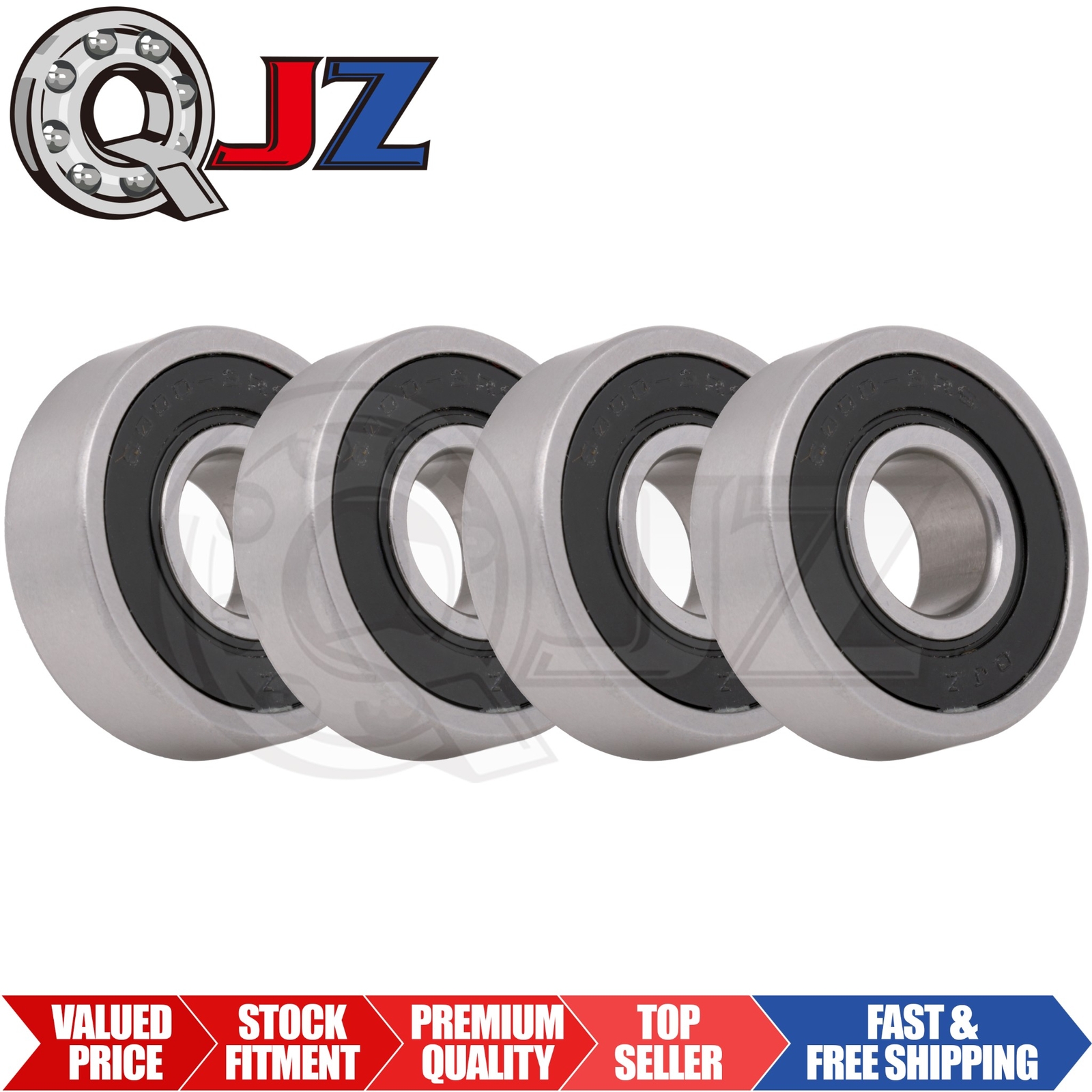 [Qty.4] W6000-2RS Deep Groove Radial Ball Bearing [10mm ID x 26mm OD x 10mm W]