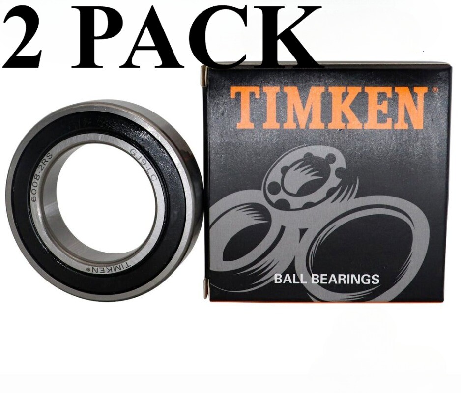 2 PACK TIMKEN 6008-2RS 40X68X15MM Double Rubber Seal Ball Bearings Free Shipping