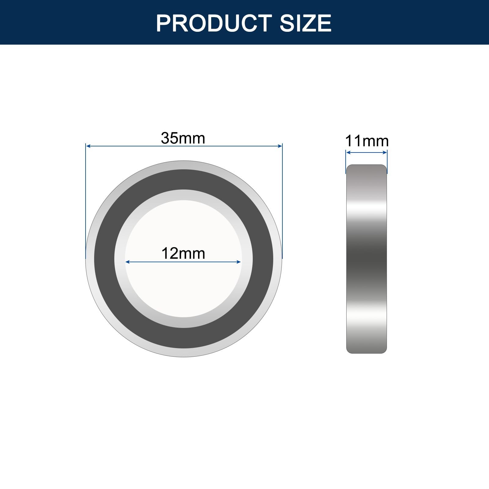 HiPicco 6202-12-2RS Deep Groove Bearings, ID 12mm x OD 35mm x Width 11mm…