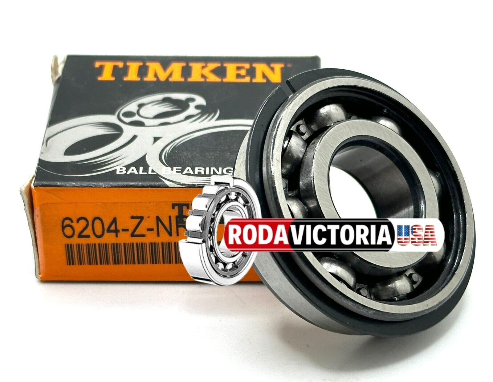 TIMKEN 6204 ZNR BALL BEARING, METAL SHIELDED ONE SIDE + SNAP RING 20x47x14mm