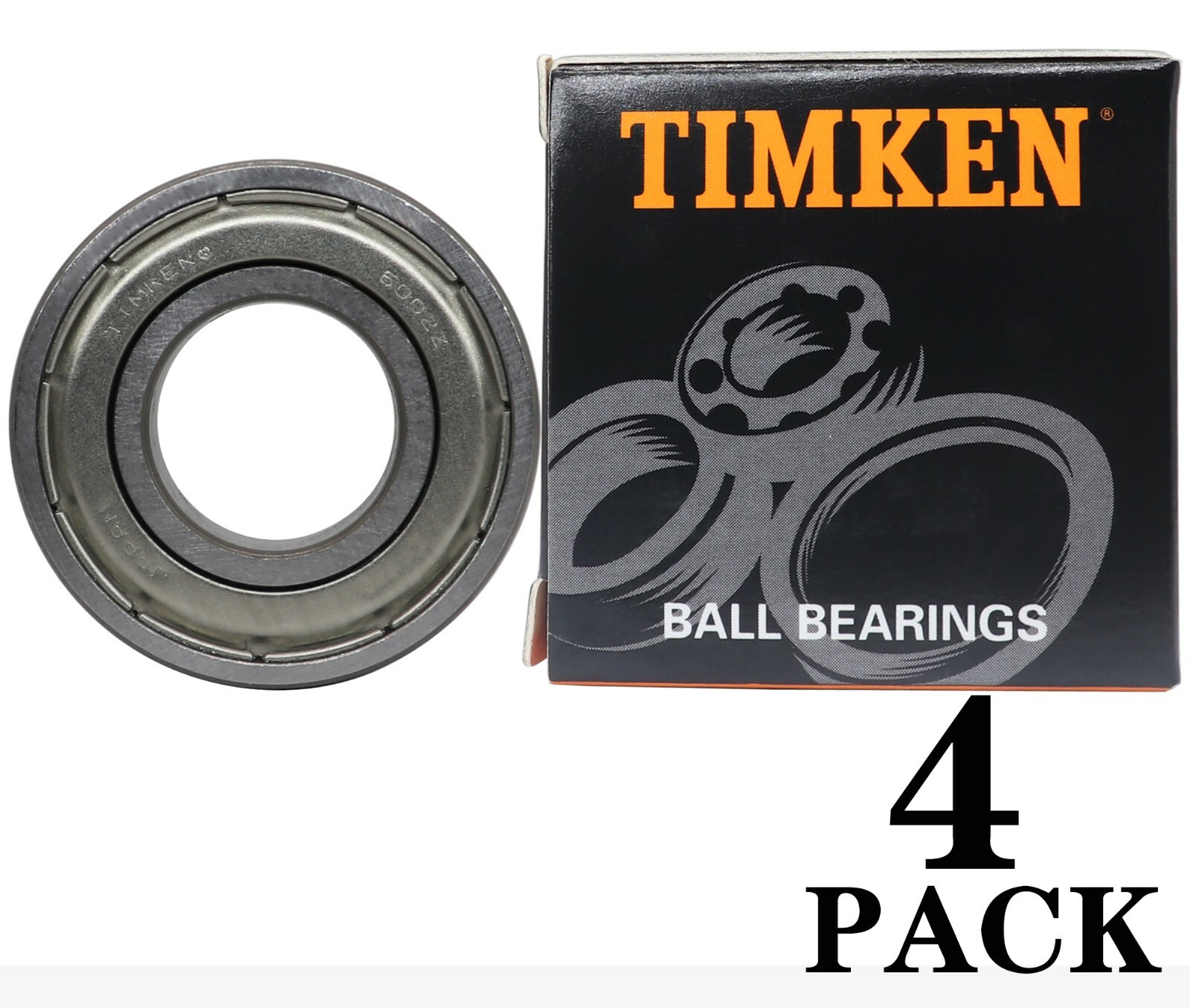 (4 PACK)TIMKEN 6002-ZZ 6002-2Z 15X32X9MM Double Metal Seal Ball Bearings