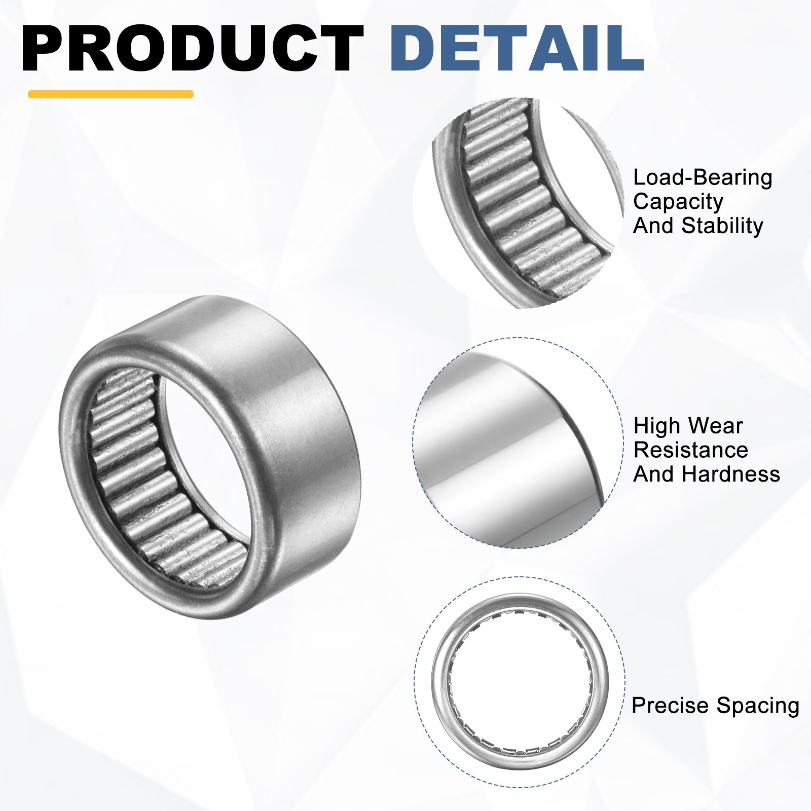 4pcs B138 Needle Roller Bearings 13/16″ x 1-1/16″ x 1/2″ Chrome Steel Open End