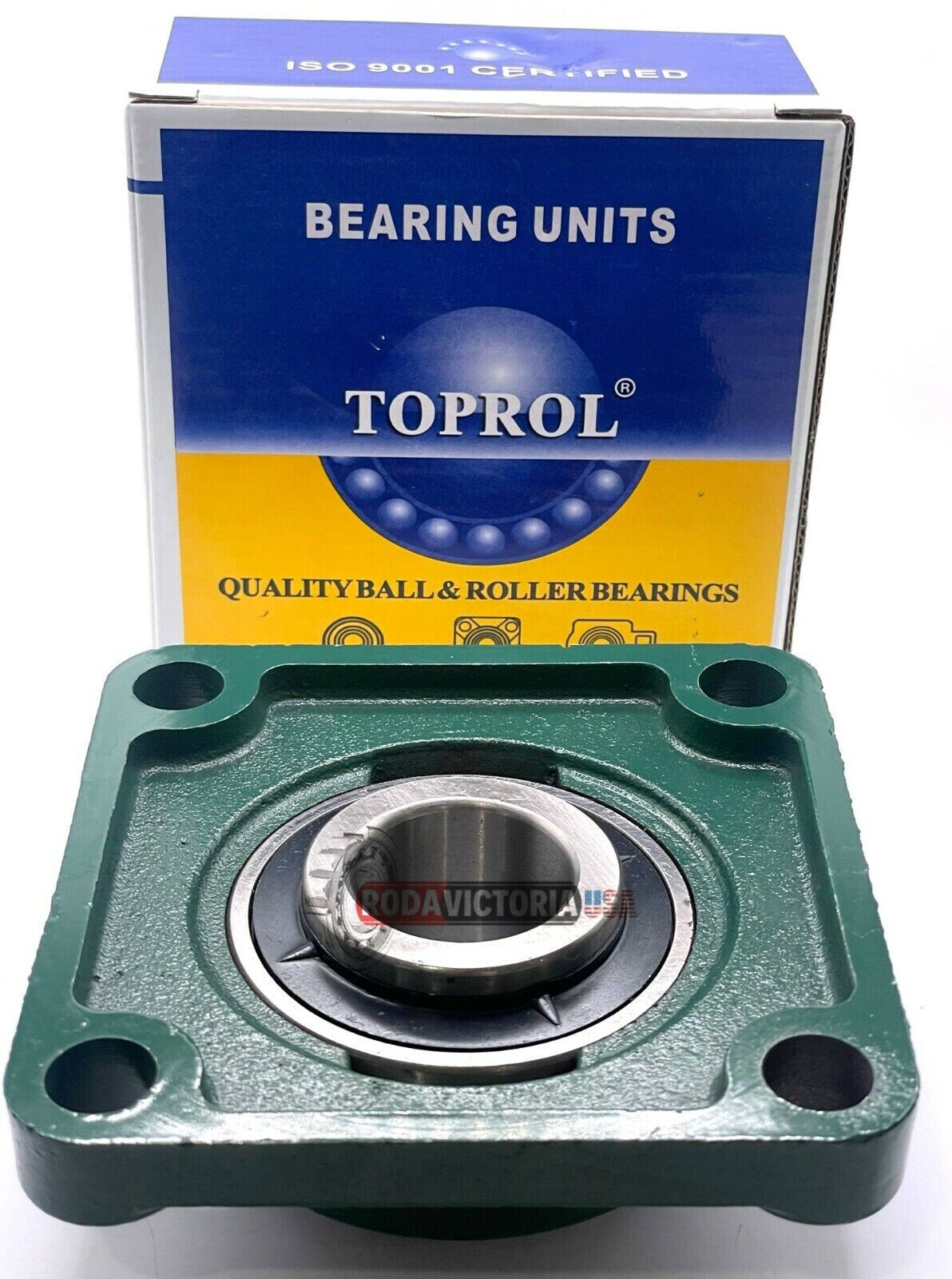 TOPROL UCF207-20 1-1/4″ Square 4 Bolt Flange Block Mounted Bearing Unit