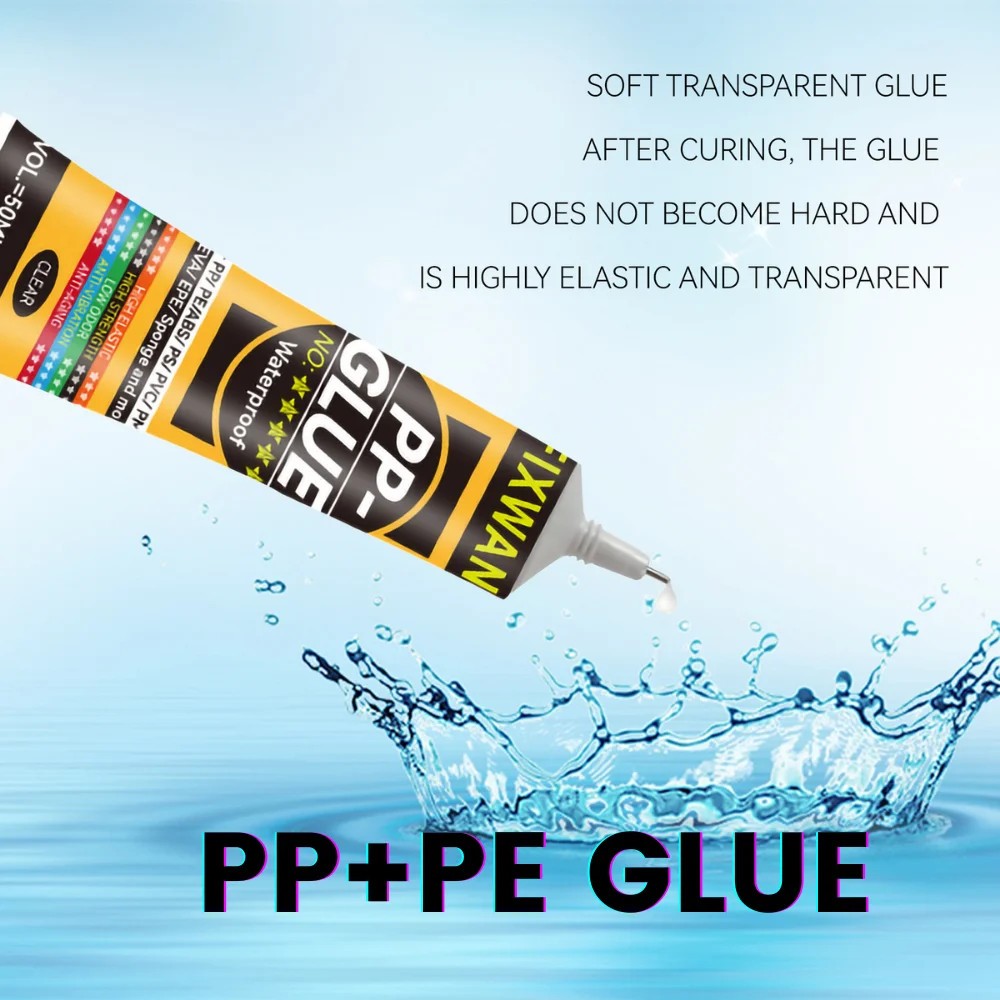 50ML Polypropylene PP Glue PE EVA POM PU Plastic Leather Waterproof Soft Glue S