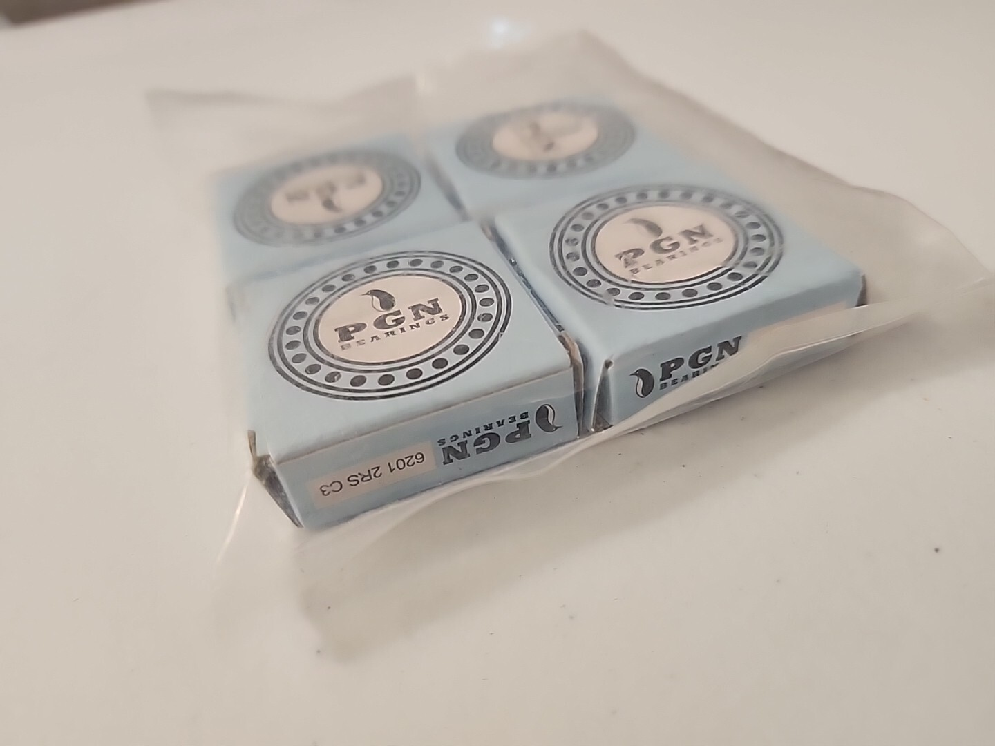 (4) 6201-2RS Premium Rubber Seal Ball Bearing C3 EMQ, 12x32x10, 6201 2RS 6201rs