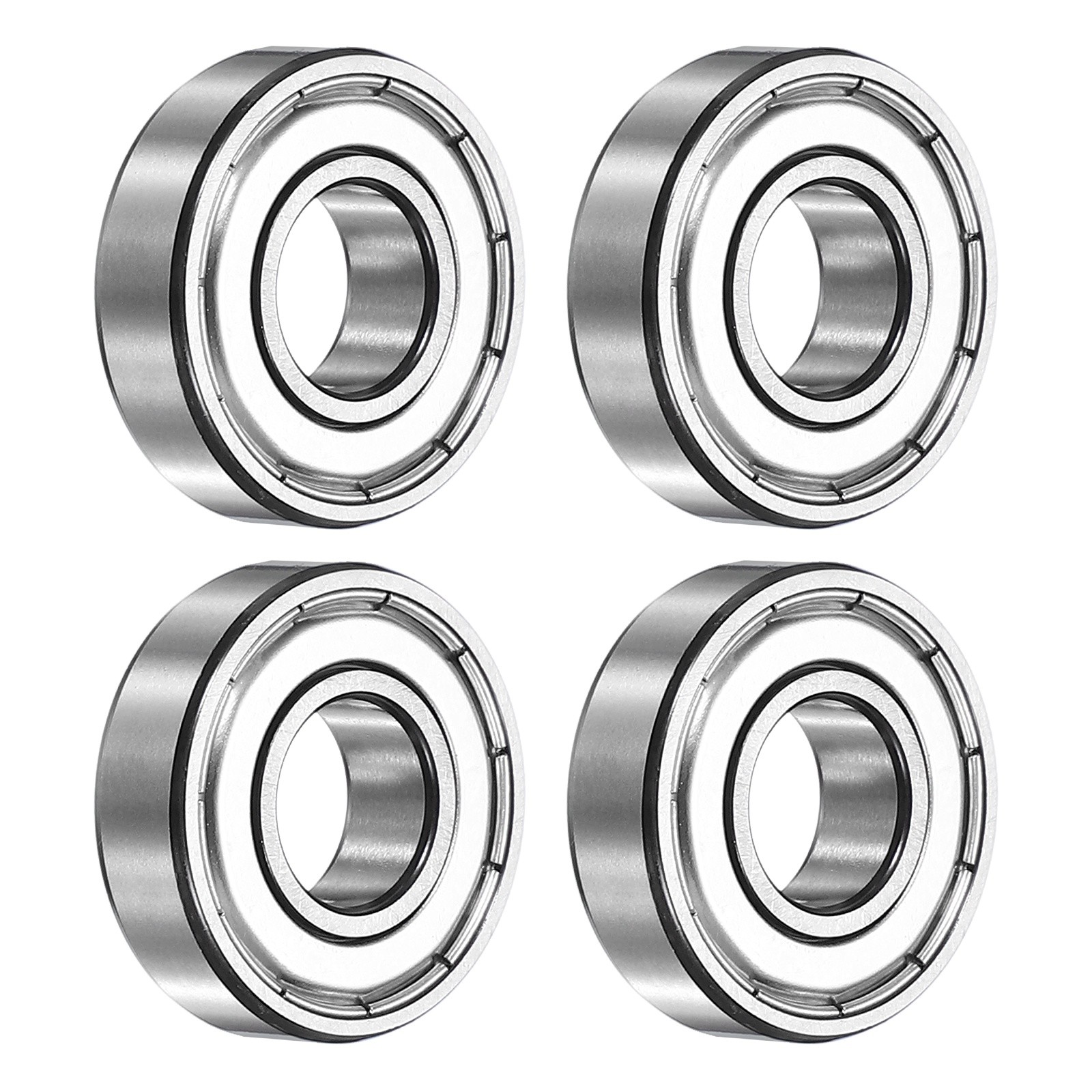 4Pcs 6001ZZ Deep Groove Ball Bearing, 12x28x8 mm Double Shielded Chrome Steel