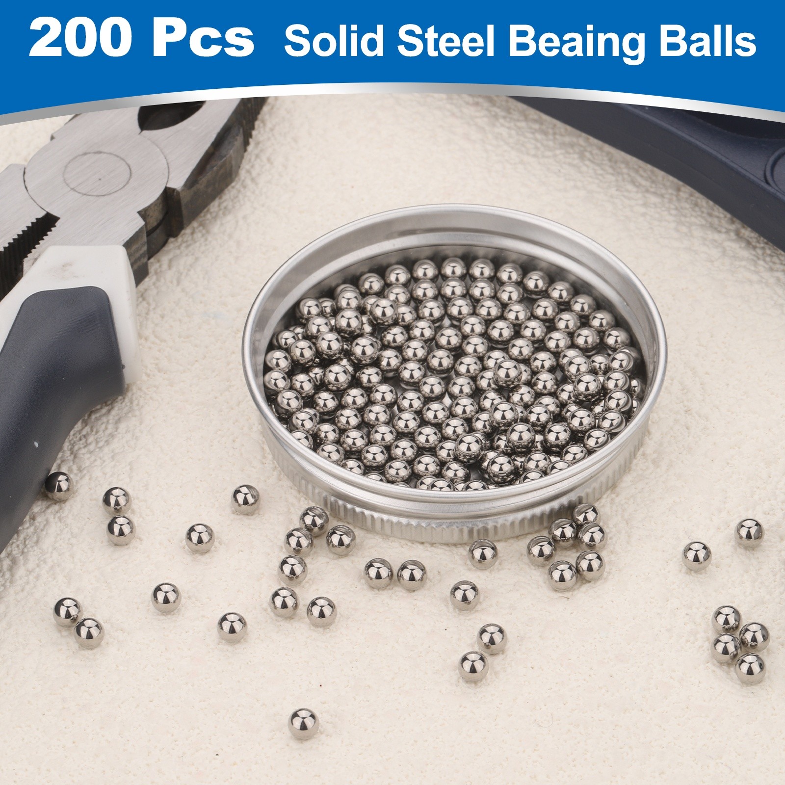200Pcs 4mm Bearing Balls, 440C Stainless Steel G10 Precision (Mirror Polished)
