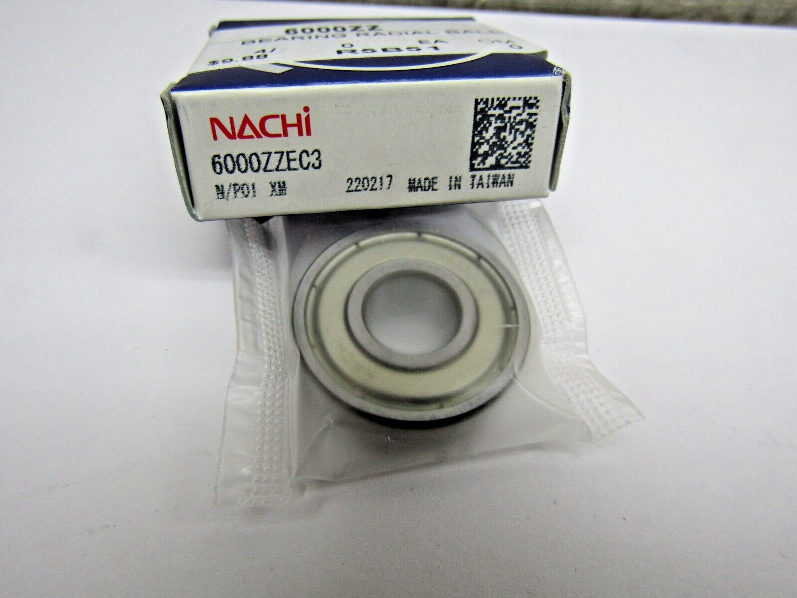 Nachi 6000-ZZ C3 10mm x 26mm x 8mm Shielded Bearing