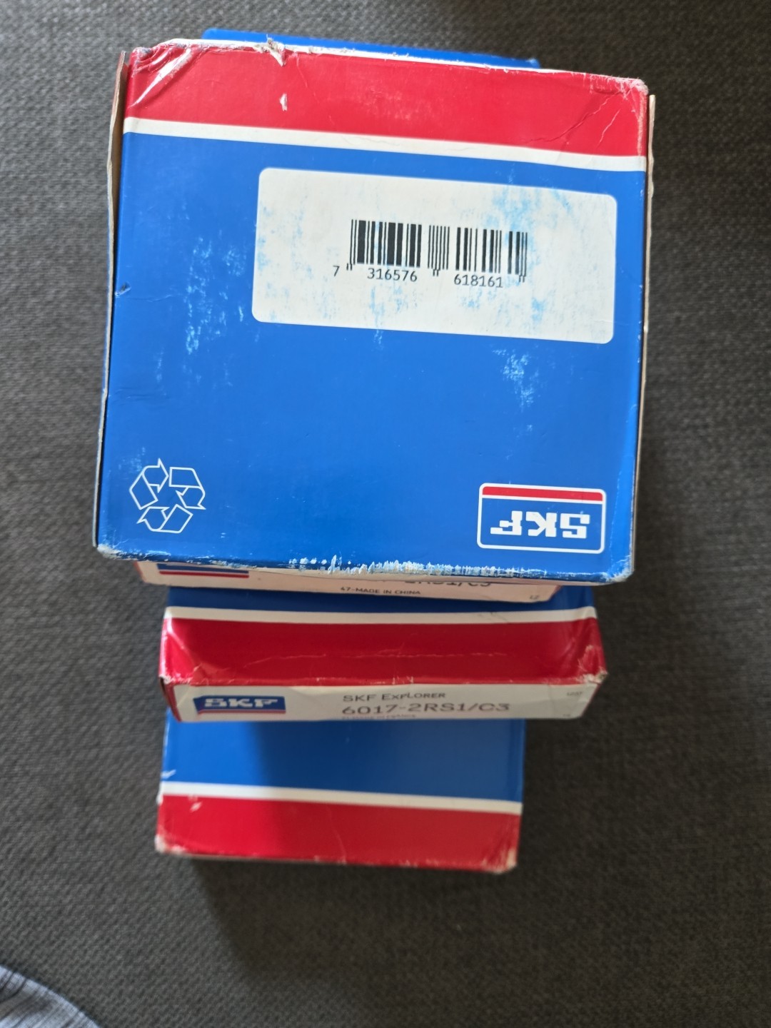 1PC SKF 6017-2RS1/C3 single row deep groove ball bearing