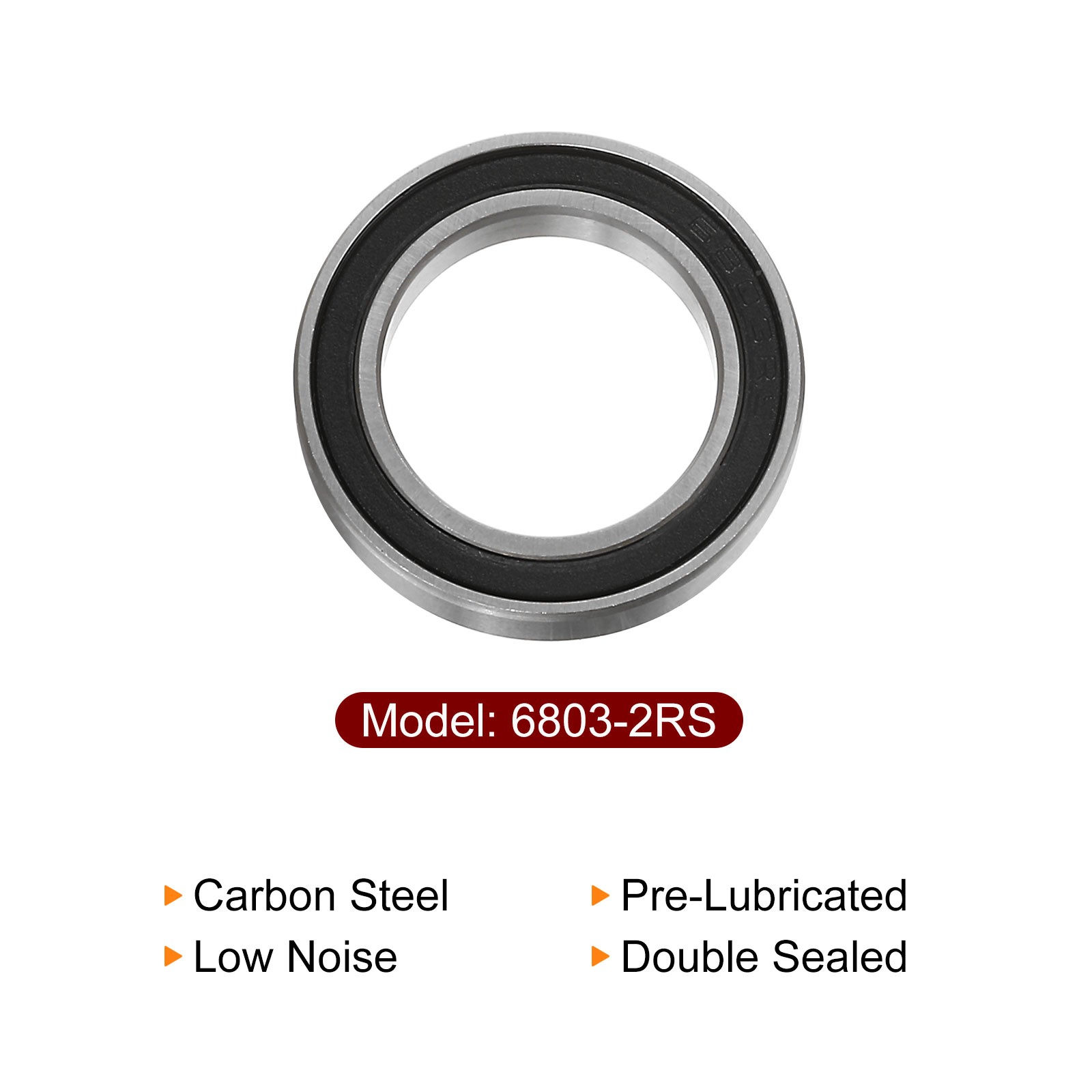 10pcs 6803-2RS Ball Bearings 17mmx26mmx5mm Chrome Steel Double Sealed