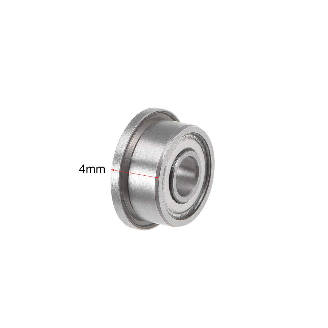 Uxcell F693ZZ Flanged Ball Bearing 3X8X4Mm Shielded Chrome Steel Flange Rip Bear