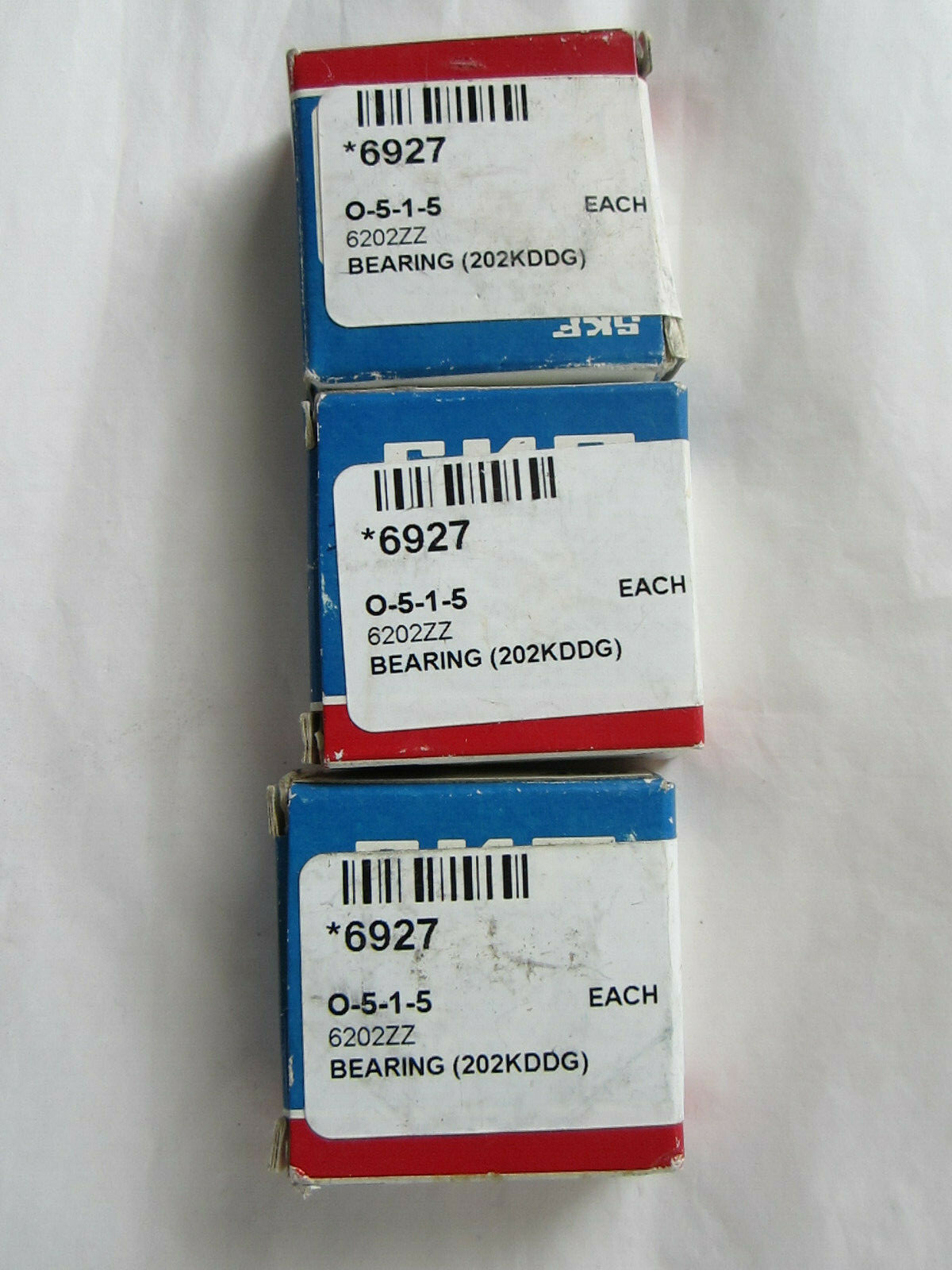 SKF 6202 2ZN/C3GJN BALL BEARING LOT OF 3