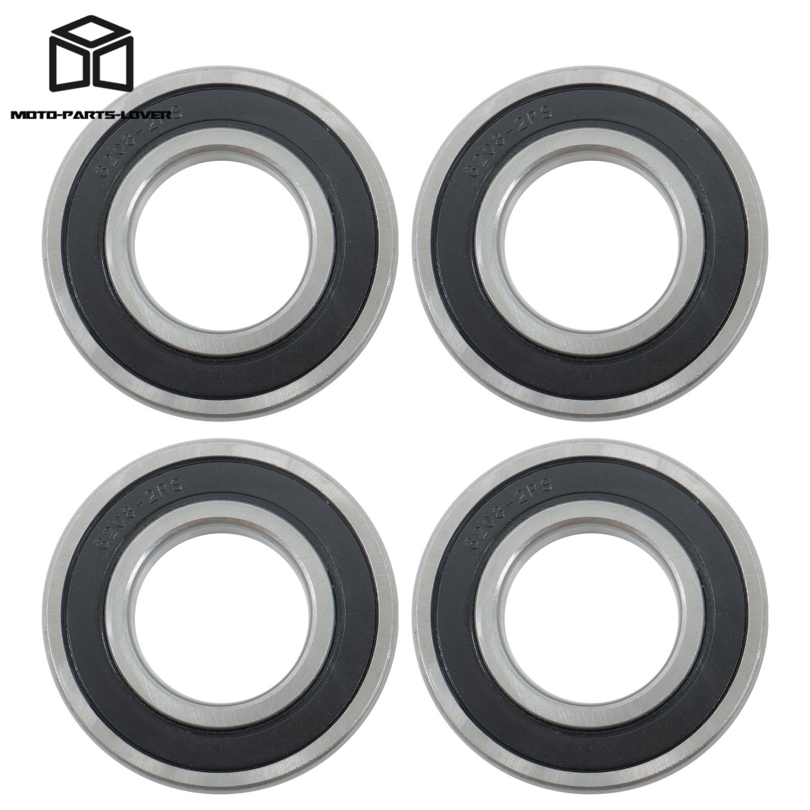 4pcs 6208-2RS Rubber Sealed Bearings 40mm x80mm x18mm