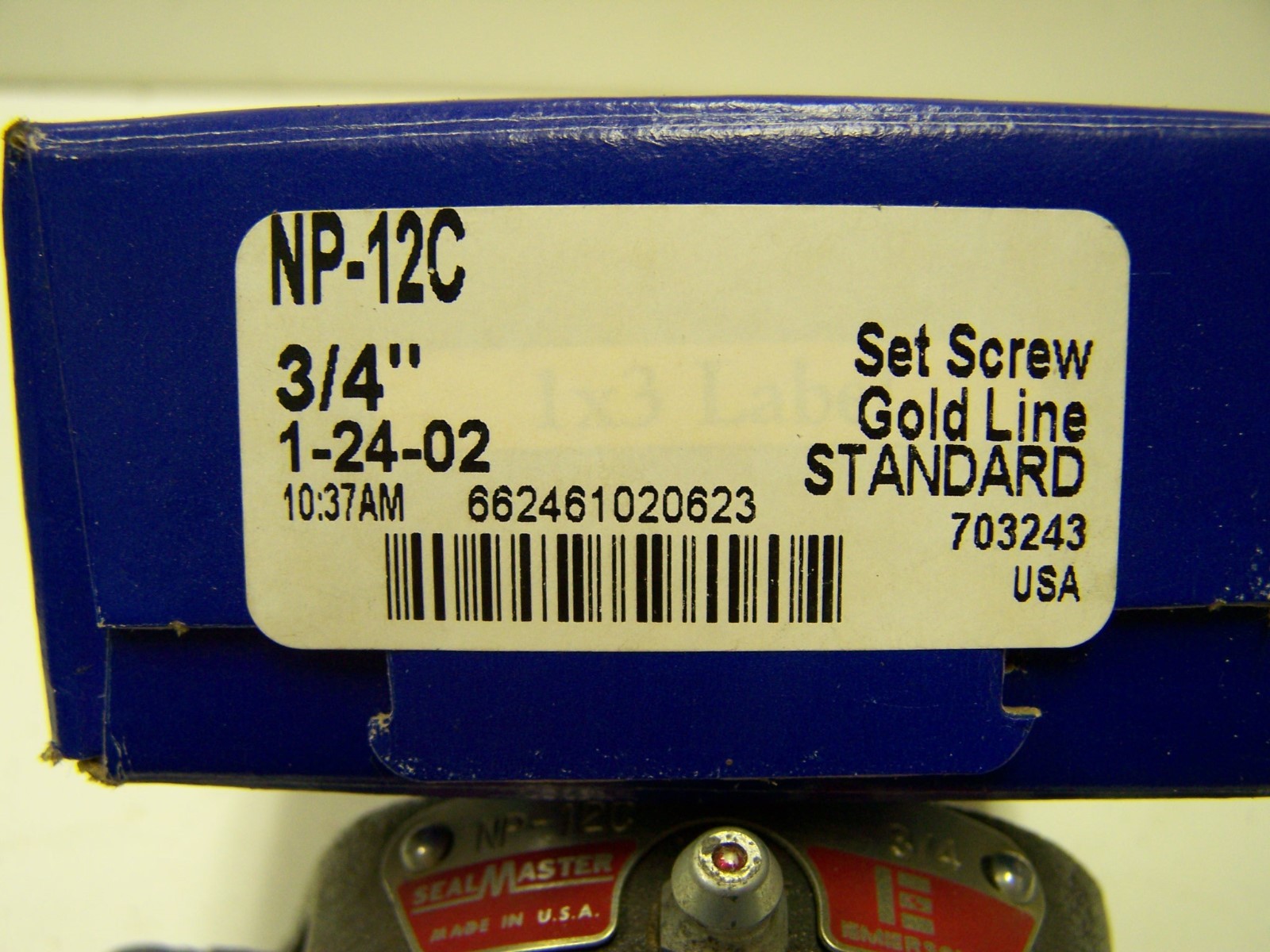 Sealmaster NP-12C Gold Line Standard Duty Pillow Block Bearing 3/4″ Bore New