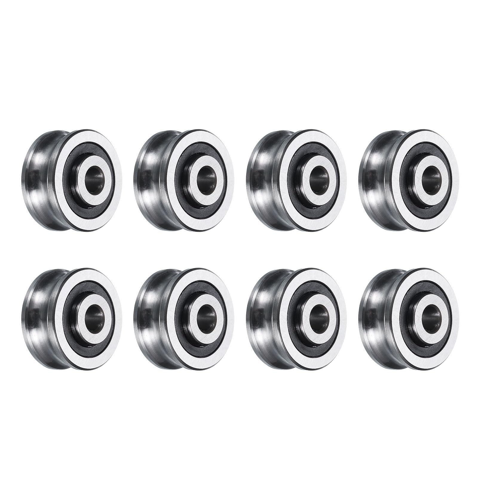 uxcell 8pcs SG20 U Groove Track Guide Bearing 6x24x11mm U SG20, silver