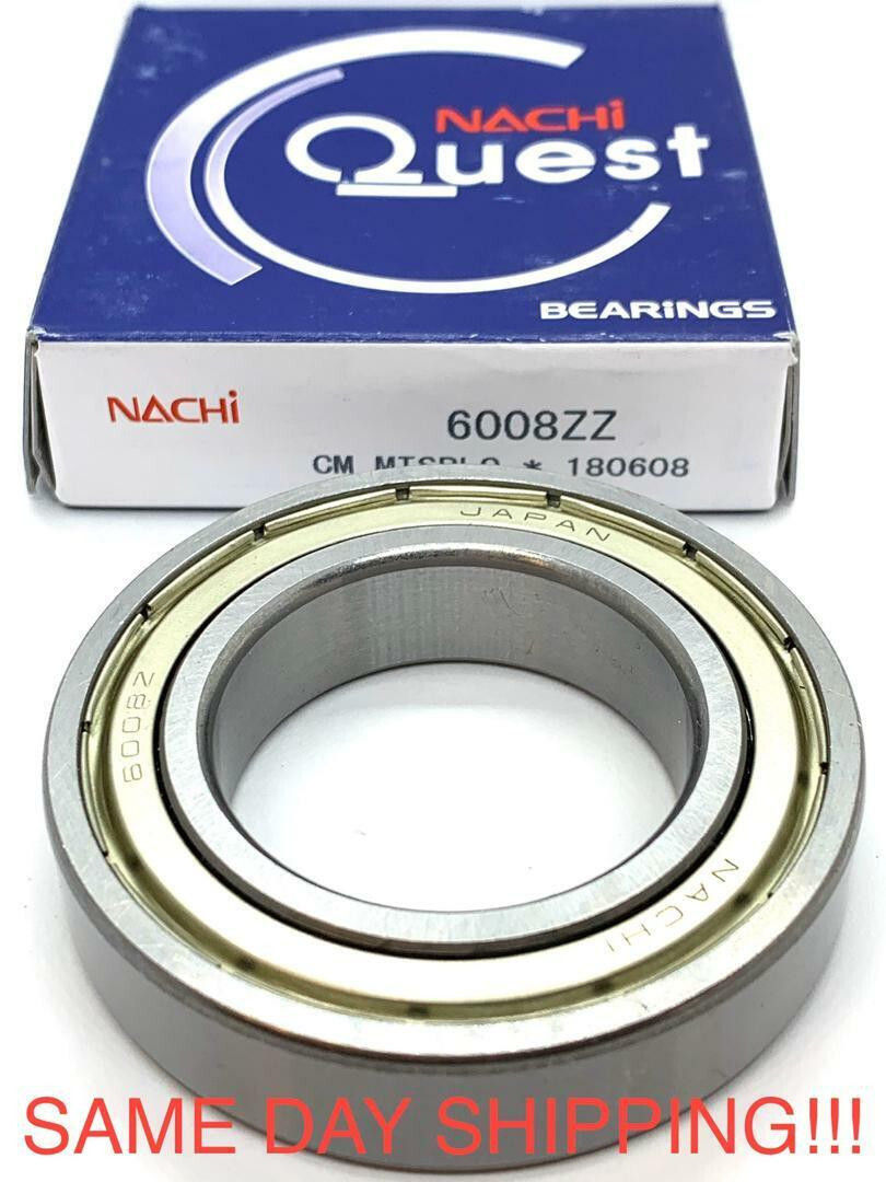 NACHI 6008 ZZ C3 DEEP GROOVE BALL BEARING, METAL SHIELDED 2Z 40x68x15 mm