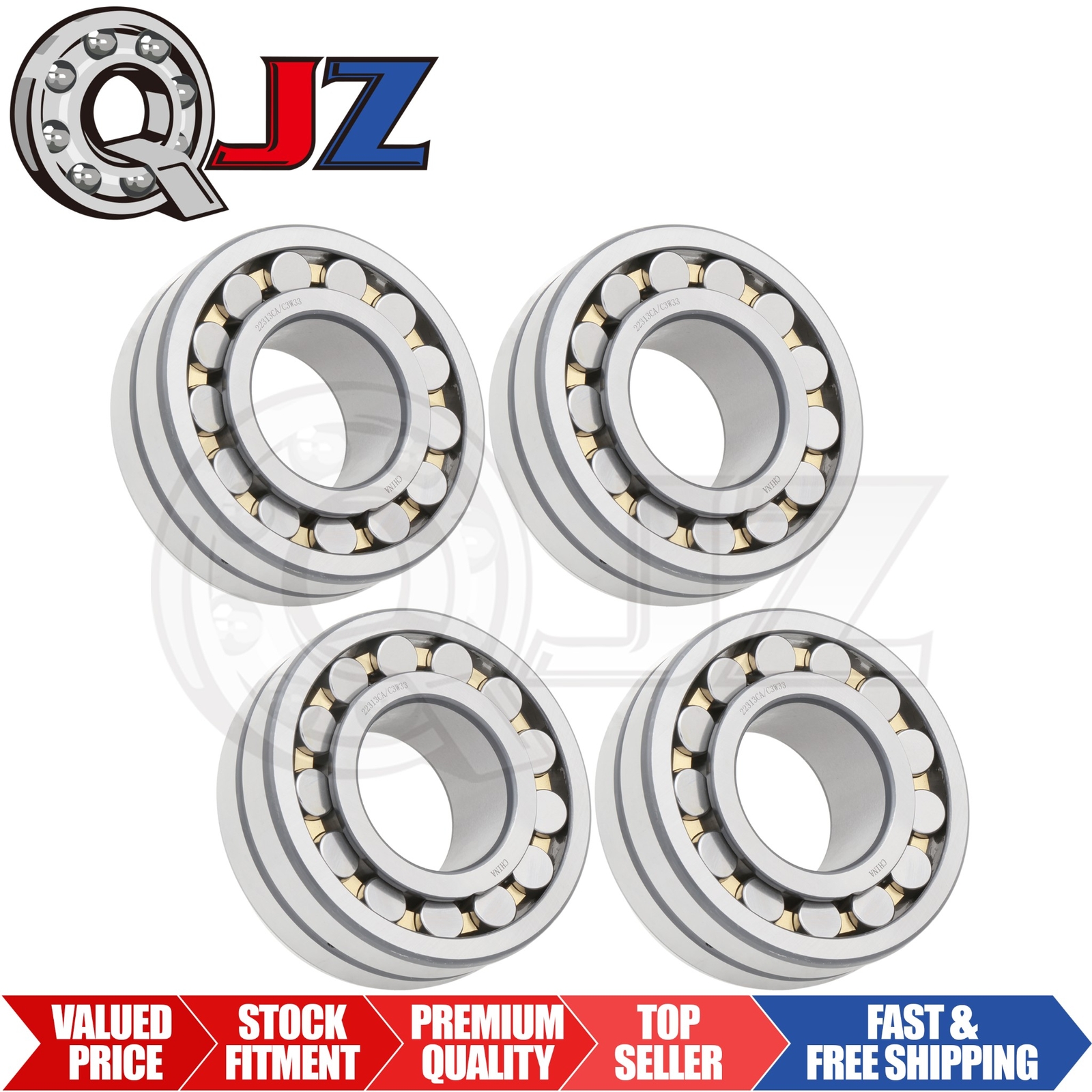 [Qty.4] New 22313CAC3W33 Spherical Roller Bearing [65mm ID x 140mm OD x 48mm W]