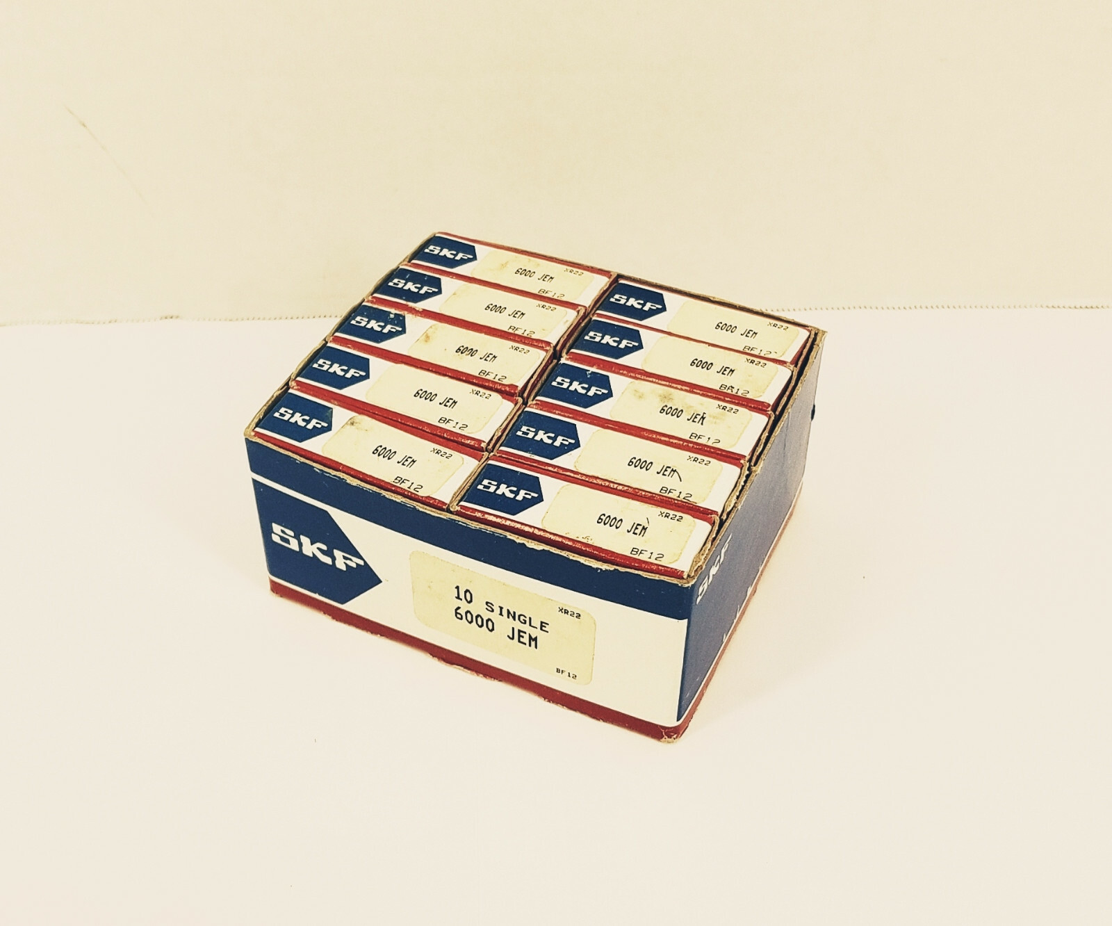 (Box of 10) SKF 6000 JEM Radial/Deep Groove Ball Bearing – New