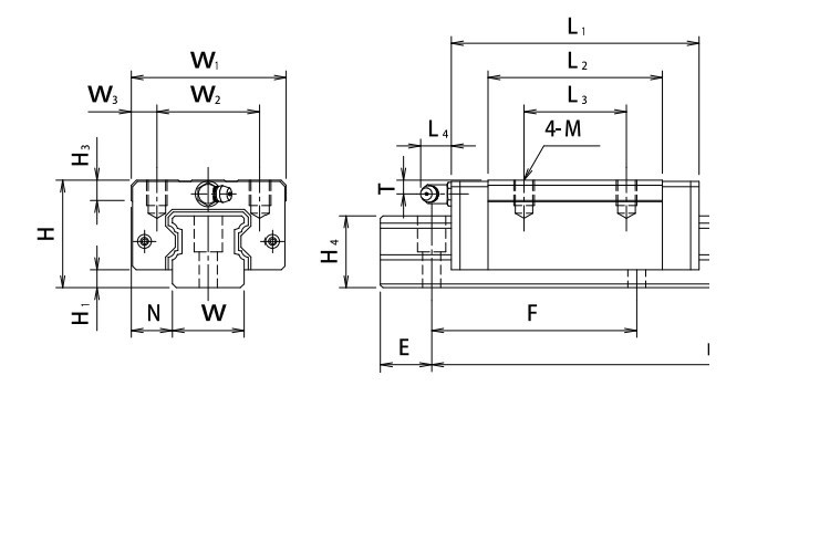TSUBAKI U30ER LINEAR BEARING BLOCK_30 mm_Square Type_35 mm