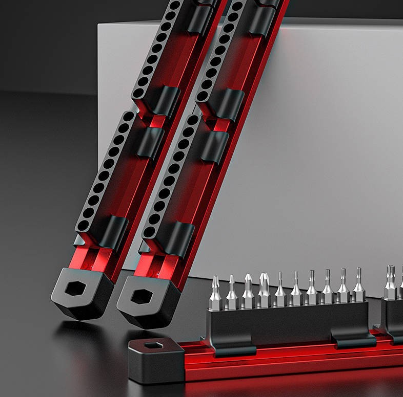 Magnetic Screwdriver Bits Holder Rack Aluminum Alloy 40 Slots Organizer