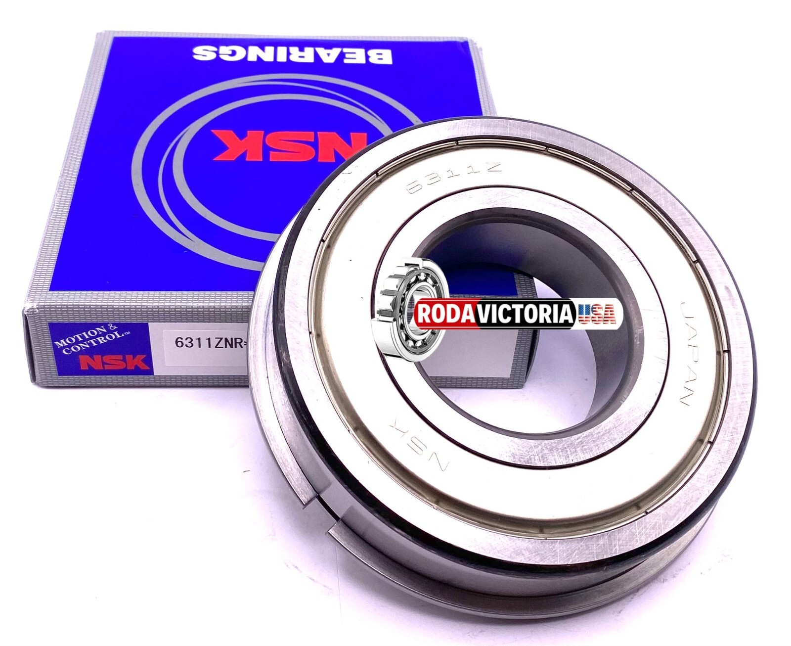 NSK 6311 Z NR C3 Ball Bearing, Metal Shielded One Side + Snap Ring 55x120x29 mm