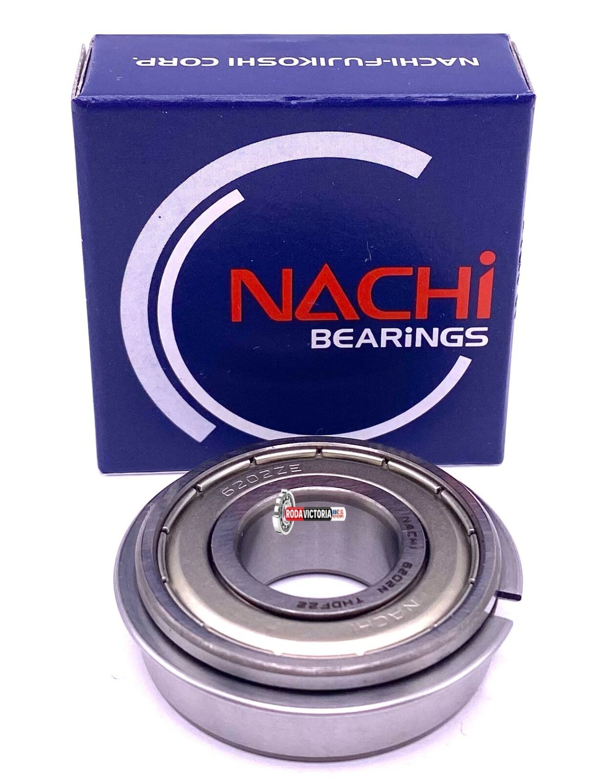 NACHI 6202 ZZ NR Ball Bearing, Metal Shielde + Snap Ring 15x35x11 mm