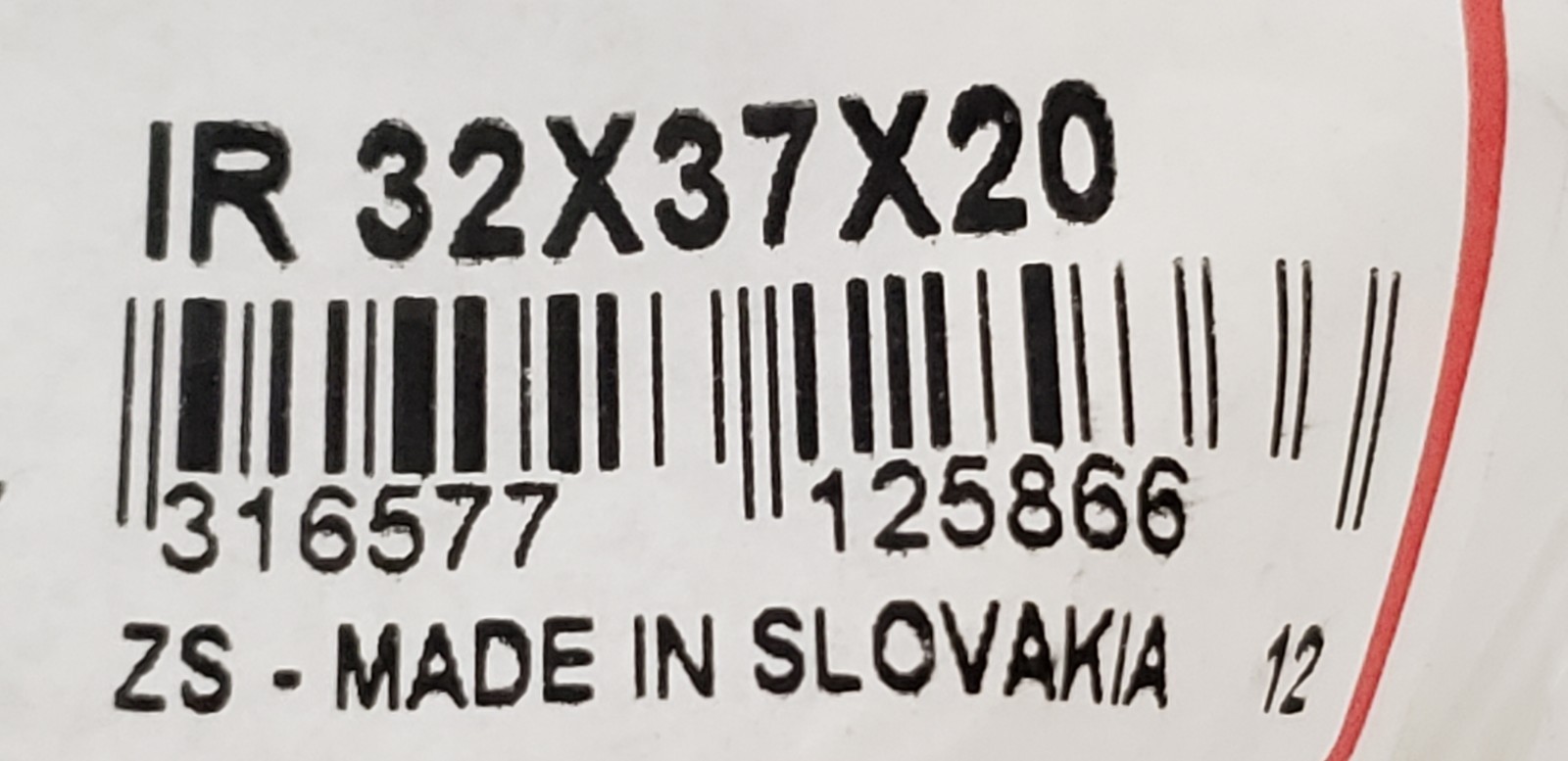 SKF IR32X37X20 NEEDLE ROLLER BEARING INNER RING, 32mm x 37mm x 20mm, NIB