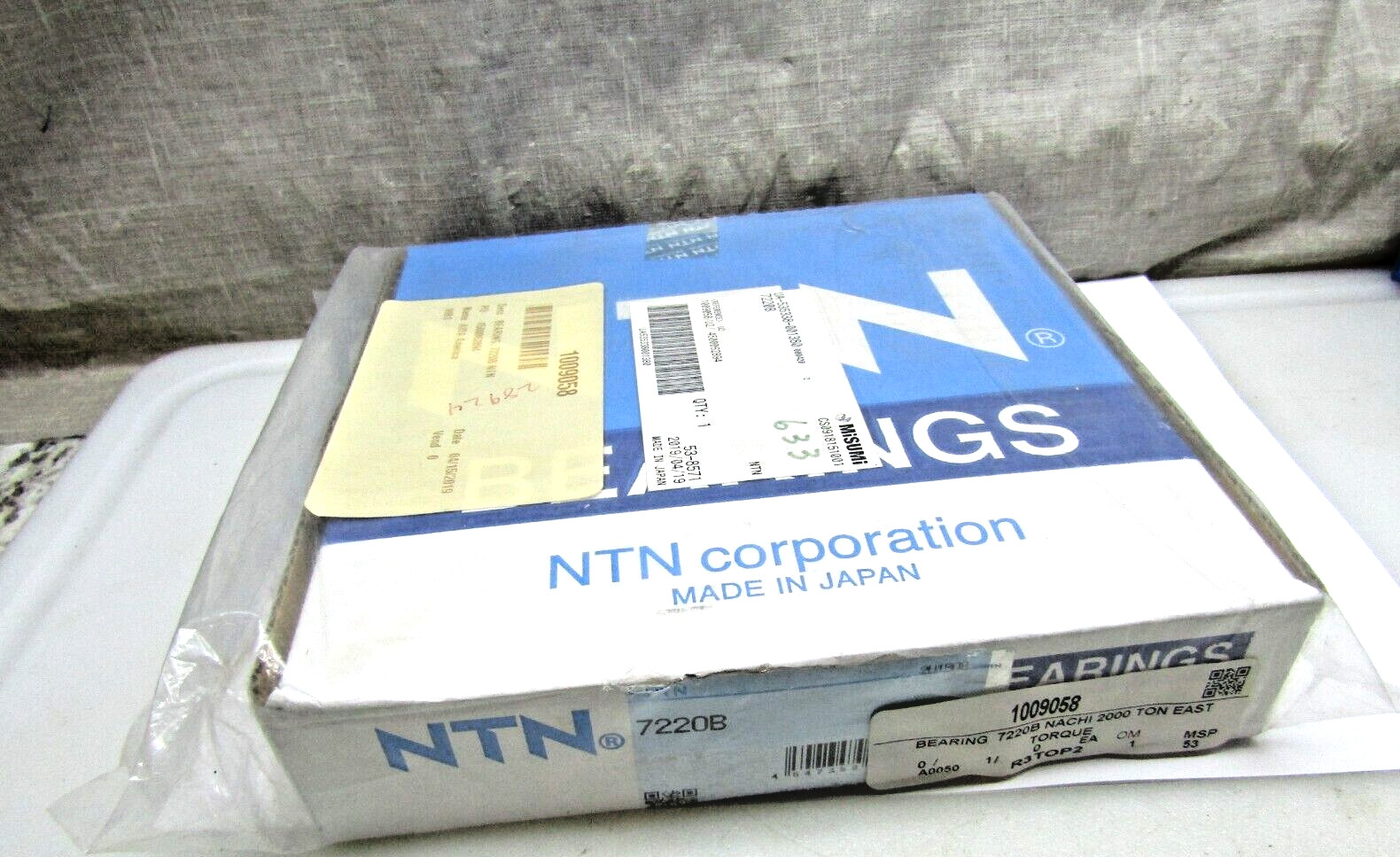 NTN 7220B 100mm X 180mm X 34mm Angular Contact Bearing
