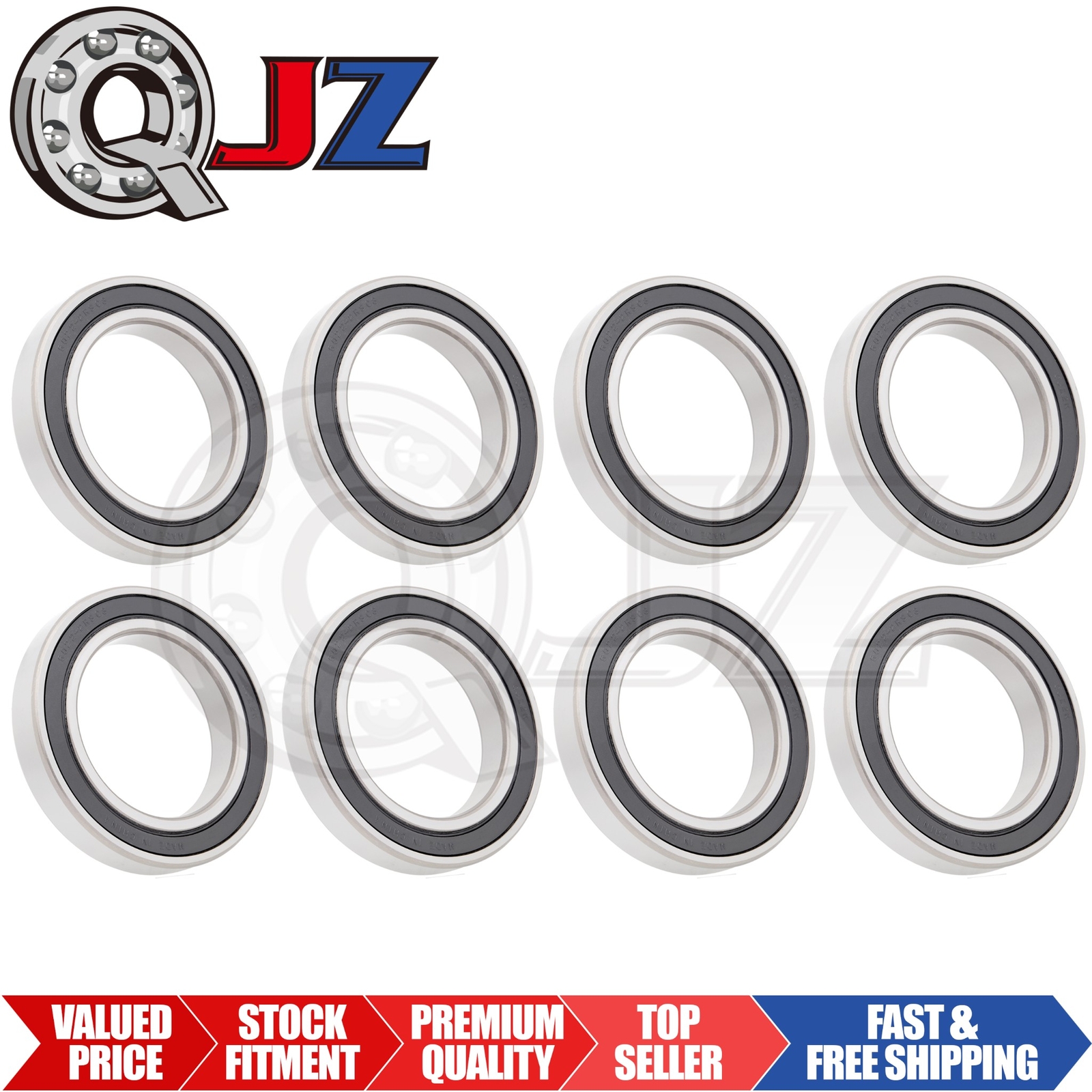 [Qty.8] 6022-2RS Radial/Deep Groove Ball Bearing [110mm ID x 170mm OD x 28mm W]