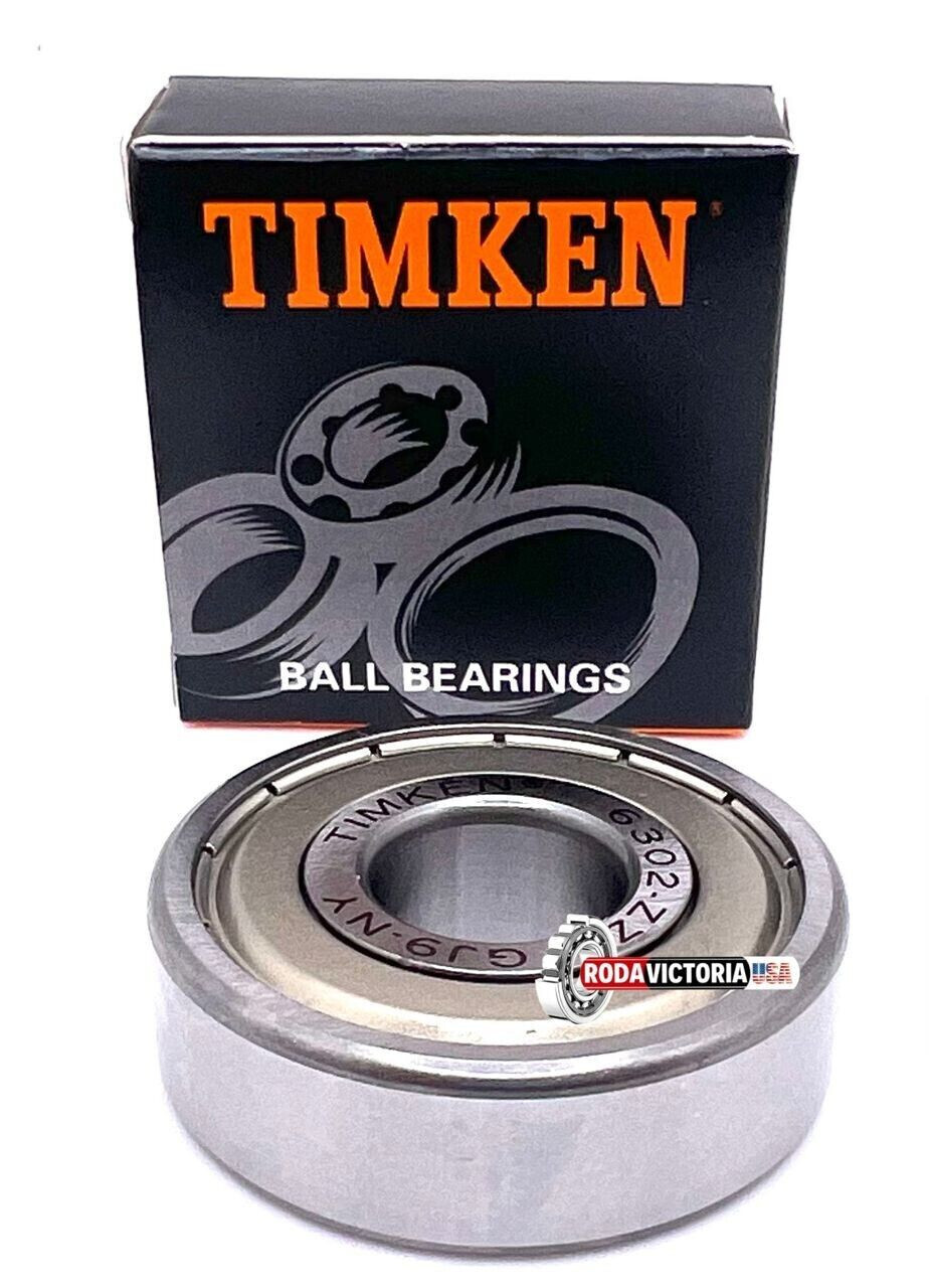 TIMKEN 6302 ZZ DEEP GROOVE BALL BEARING, METAL SHIELDED 15x42x13mm