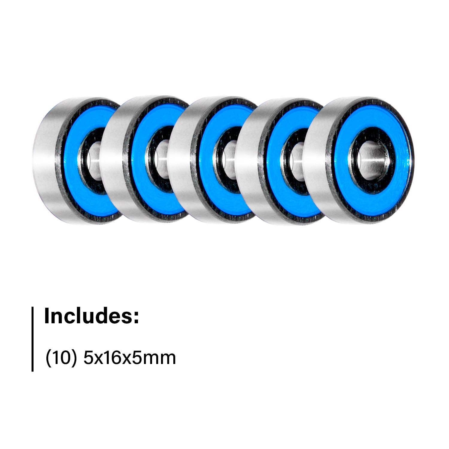 5x16x5mm | 625-2RS 10 Rubber Sealed Bearings