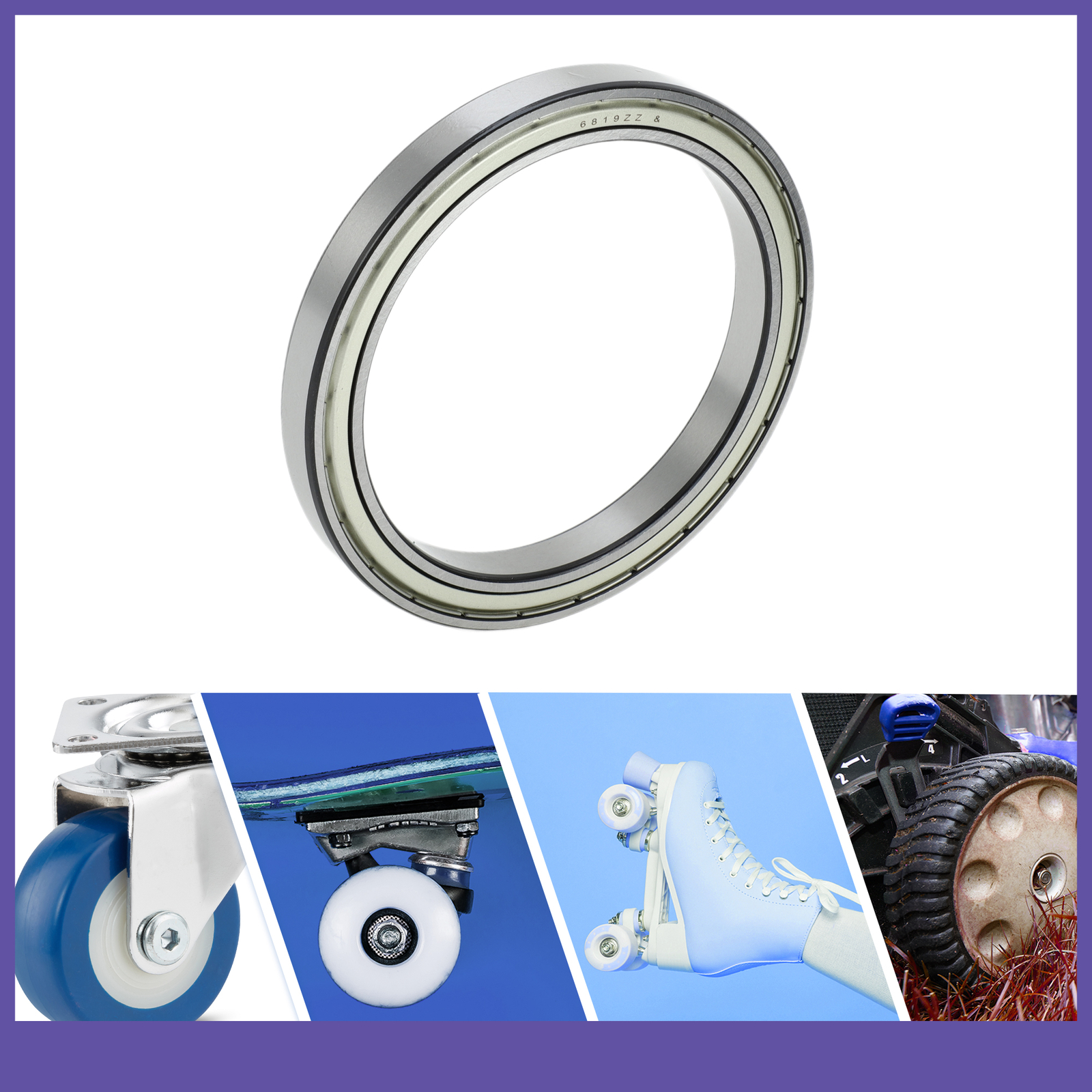 6819ZZ Single Deep Groove Ball Bearings P0 Lubricated Bearings Universal