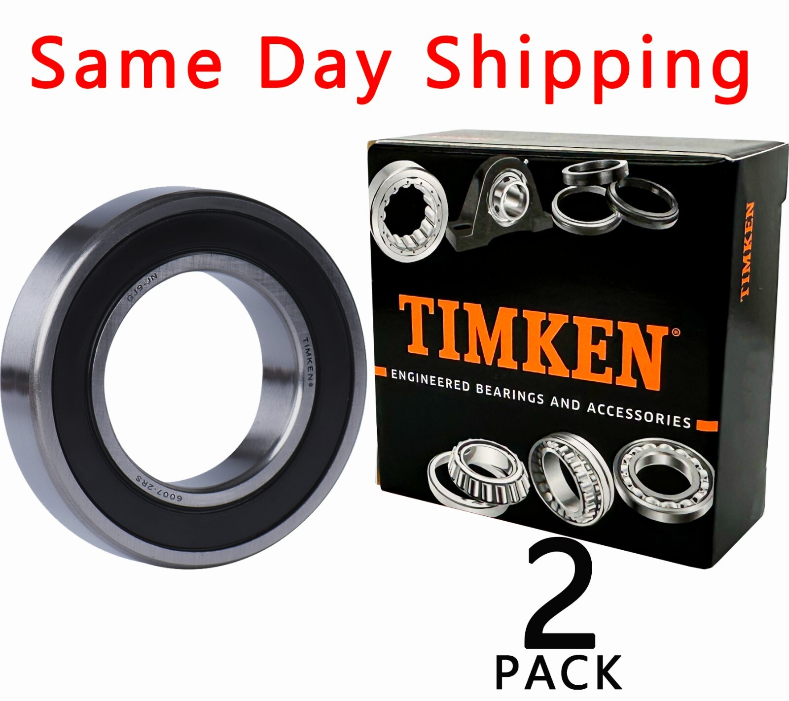 2PCS TIMKEN 6007-2RS 35X62X14MM Double Rubber Seal Ball Bearings 6007RS 6007RZ