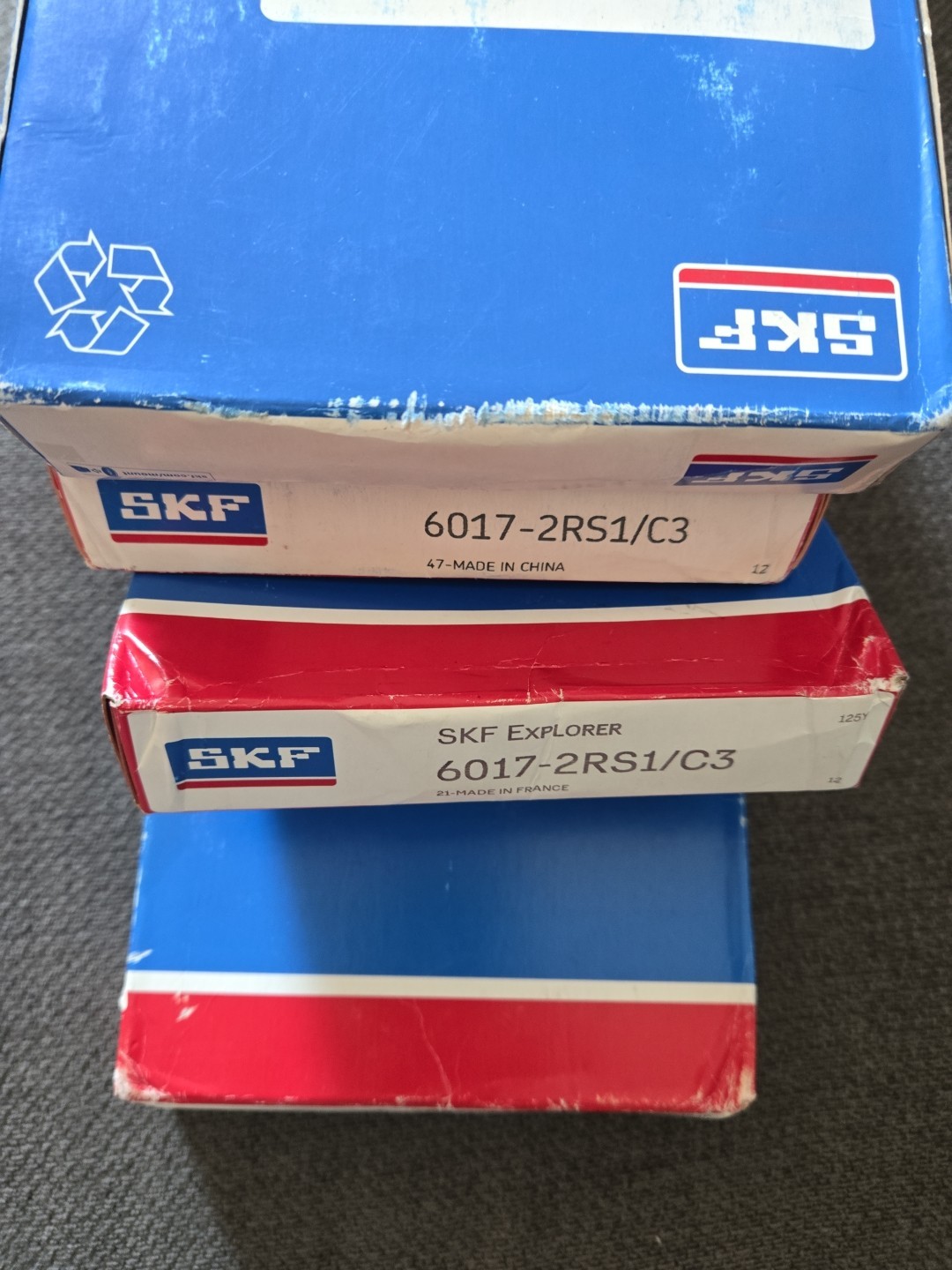 1PC SKF 6017-2RS1/C3 single row deep groove ball bearing