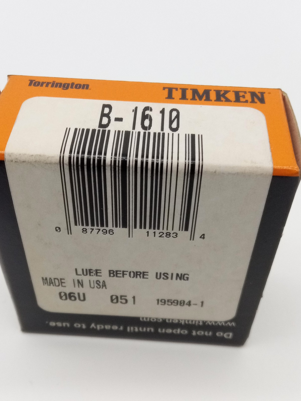 Timken B-1610 Needle Roller Bearing, 1″ ID 1-1/4″ OD