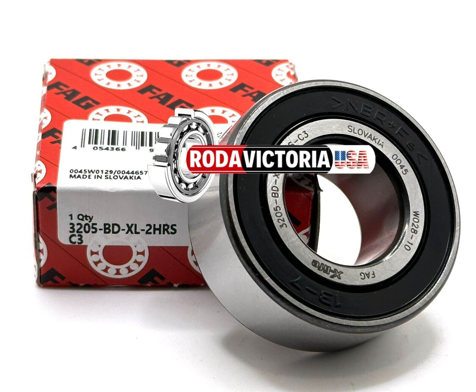FAG 3205 BD XL 2HRS C3 DOUBLE ROW BALL BEARING, RUBBER SEALED 25x52x20.6mm