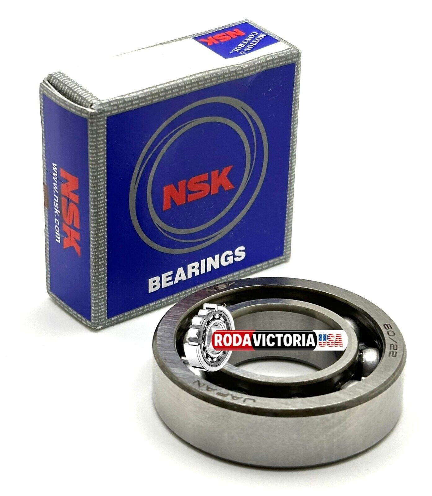 NSK JAPAN 60/22 DEEP GROOVE BALL BEARING, OPEN TYPE, NO SEALS 22x44x12 mm