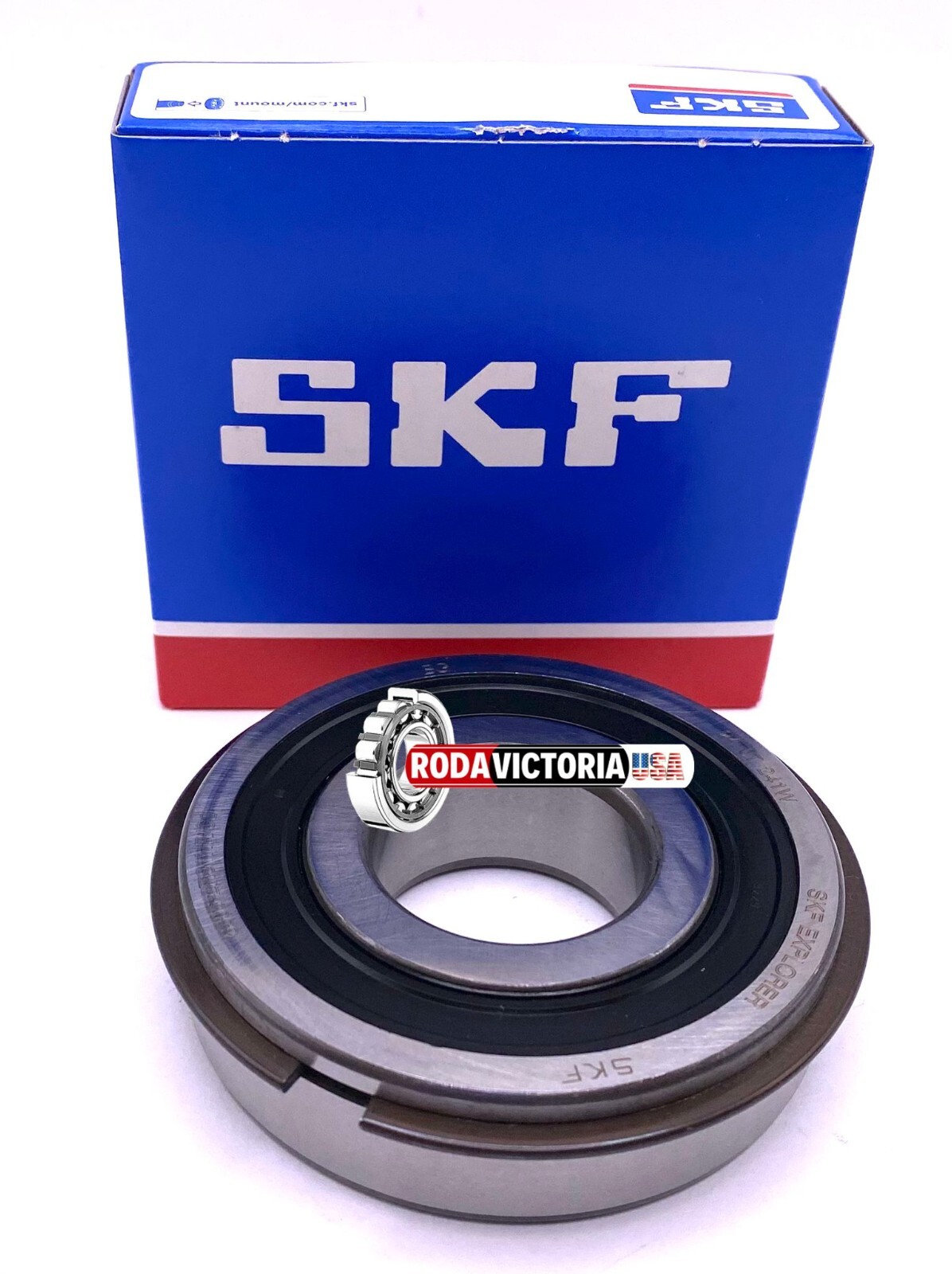 SKF 6306 2RS1 NR C3 Ball Bearing, Rubber Sealed + Snap Ring 30x72x19 mm