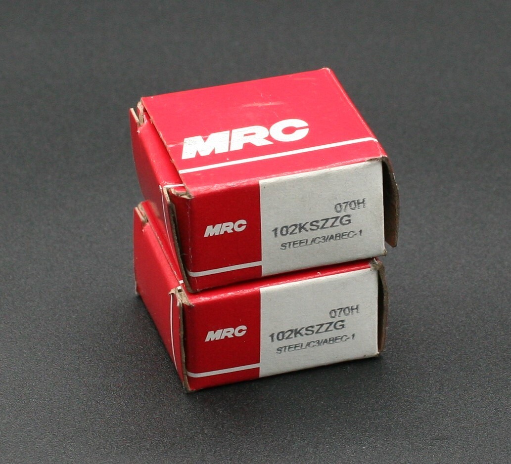 Two (2) MRC 102 KSZZG 070H C3 Deep Groove Bearing w Snap Ring 15MM ID INDIA NEW