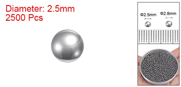 2500pcs 2.5mm Carbon Steel Bearing Balls G1000 Precision