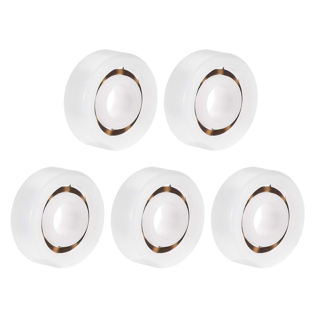Uxcell 605 Plastic Bearings 5X14X5Mm Glass Ball Nylon Cage 5Pcs