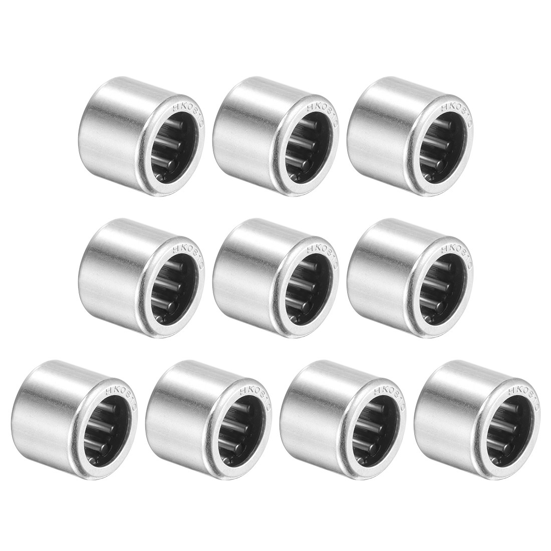 HK0810 Needle Roller Bearings 8mm x 12mm x 10mm Chrome Steel Open End 10pcs