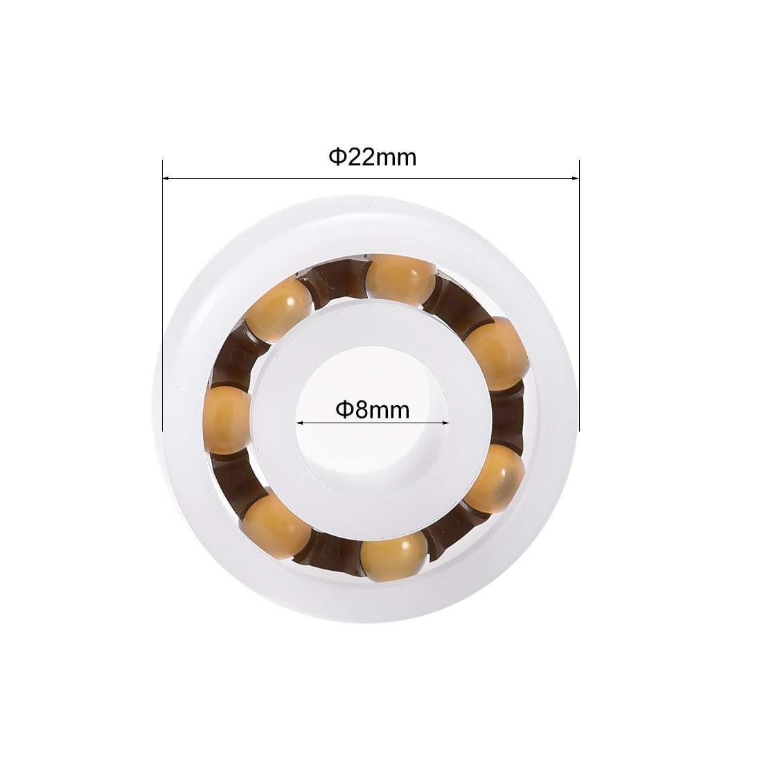 608 Plastic Bearings 8x22x7mm Glass Ball Nylon Cage 2pcs