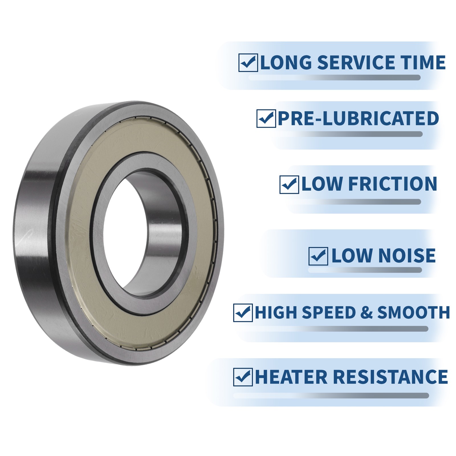 6321ZZ Deep Groove Ball Bearings 105x225x49mm Silver Tone