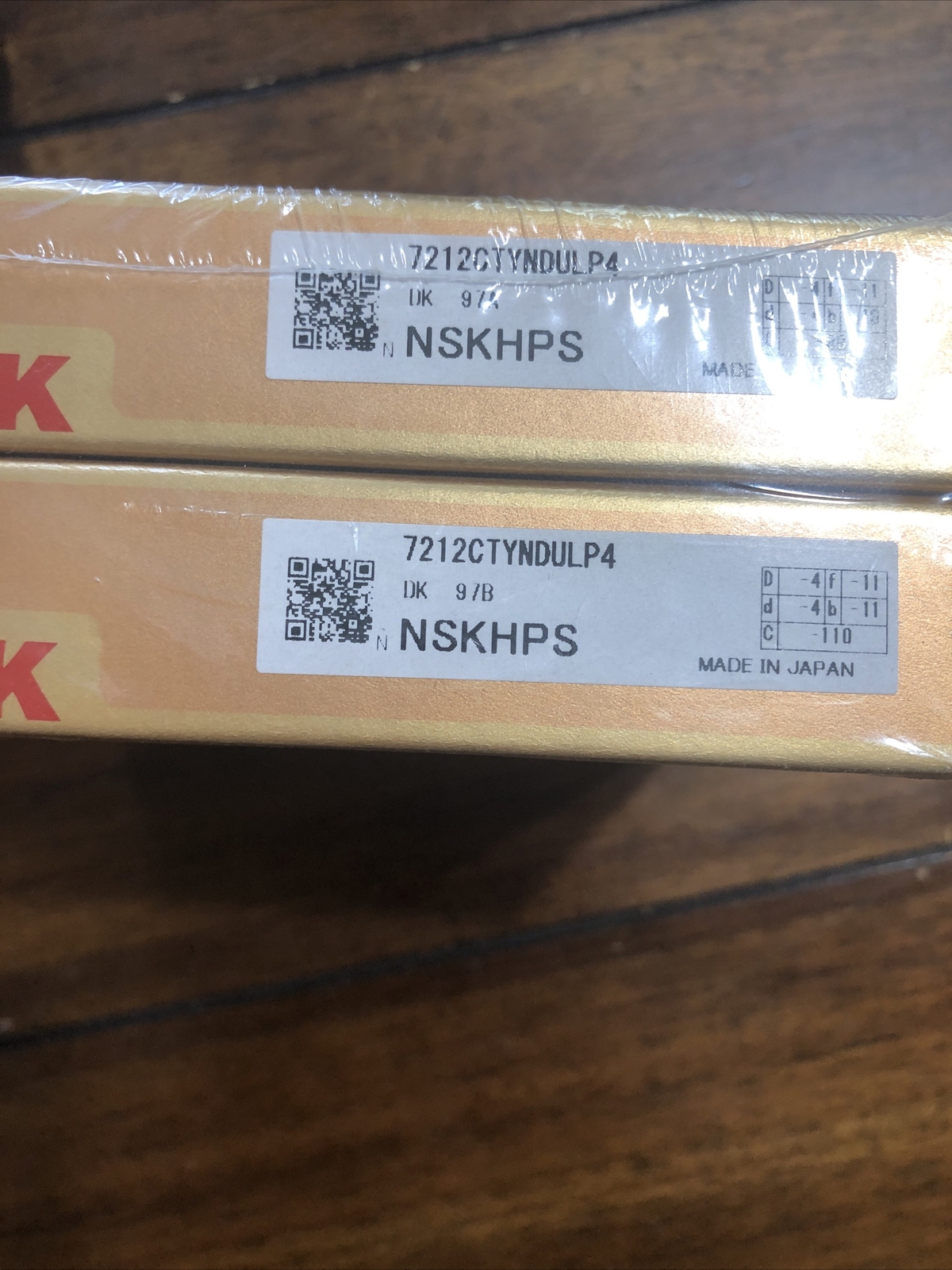 NSK Super Precision Angular Contact Bearings Pair 7212CTYDULP4 TR1214