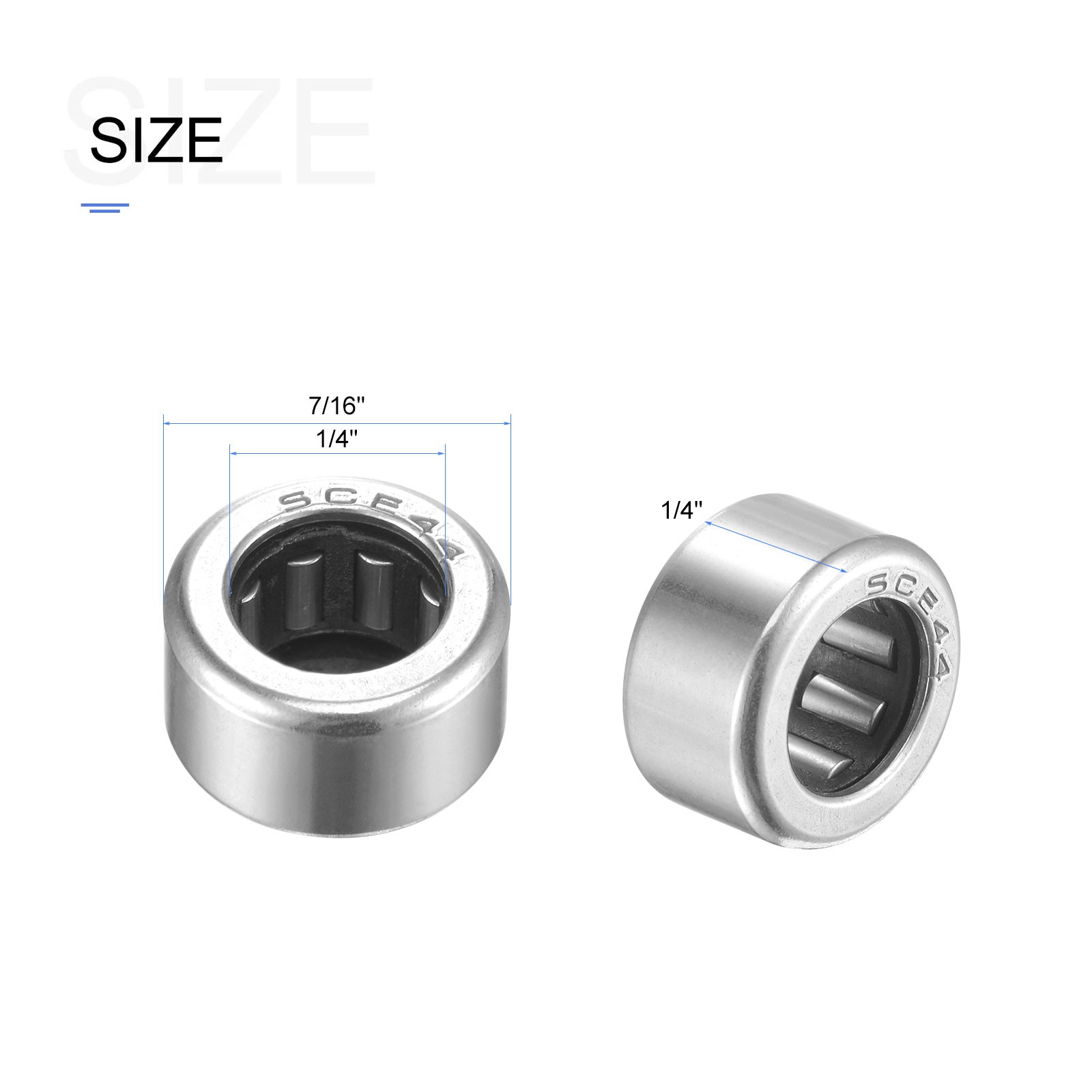 SCE44 Needle Roller Bearings 1/4″ x 7/16″ x 1/4″ 10 Packs