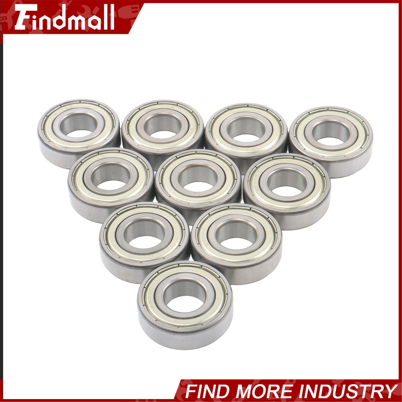 Findmall 10 Pcs 6204 ZZ Bearings 20x47x14mm Metal Shielded Deep Groove